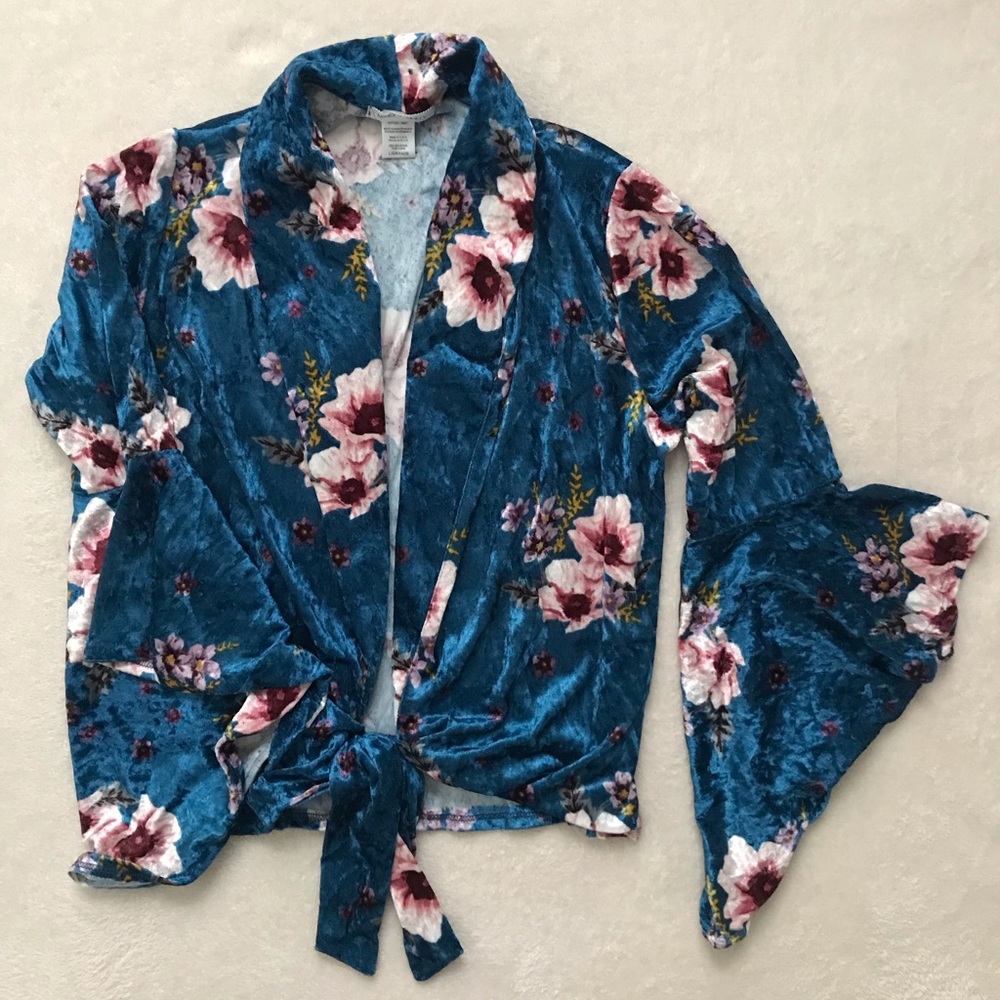 ❤️Flower Print Tie Front Blazer